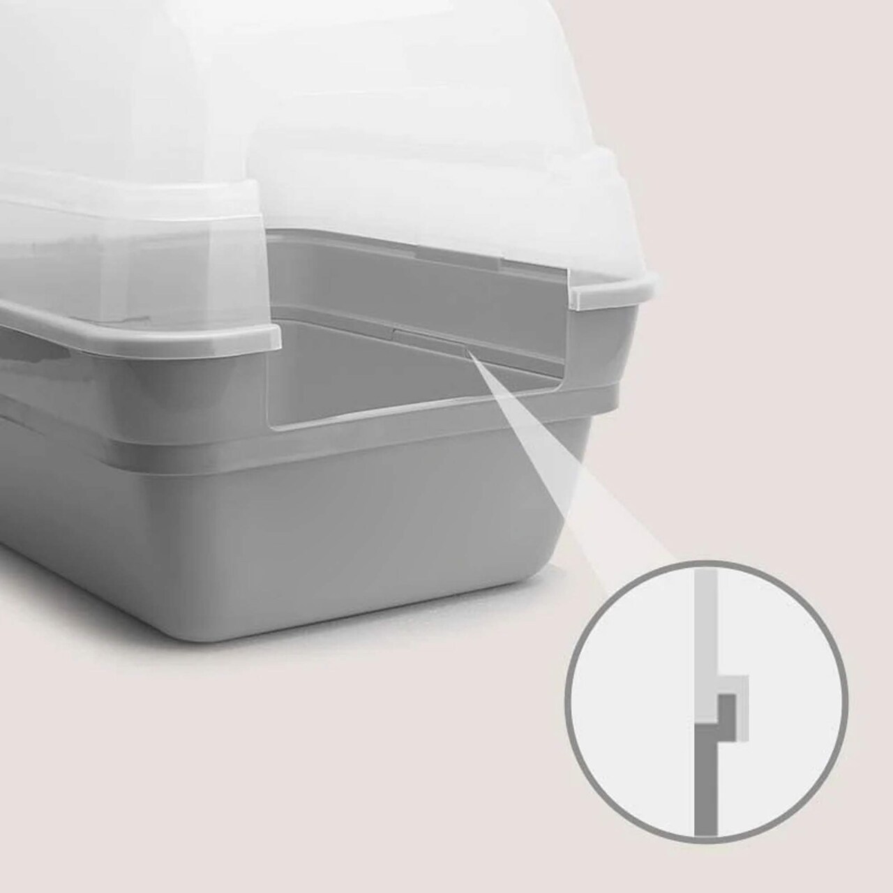 Space Capsule Cat Litter Box Large Foldable with Transparent Lid Gray Navy Blue Purple Teal 21.60"*17.80"*17.30"